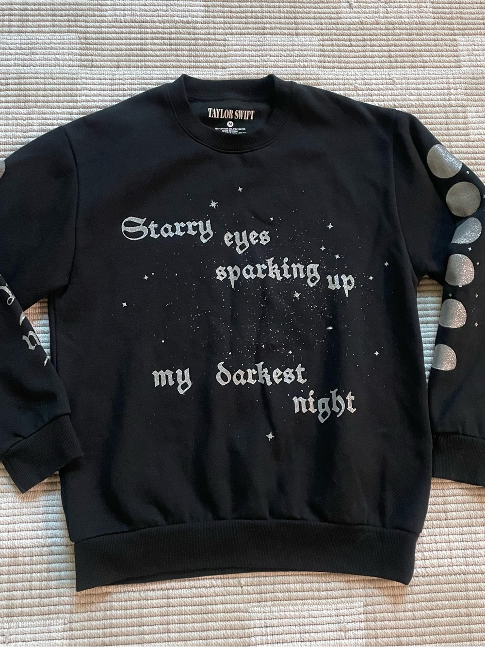 Taylor Swift Reputation Crewneck - Sparkling Up My Darkest Night  Size Medium